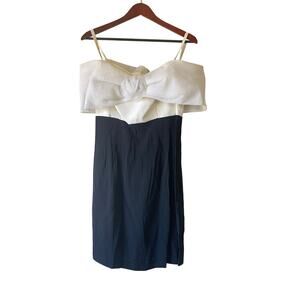 Vintage 80s tulle bow off‎ shoulder mini dress size small